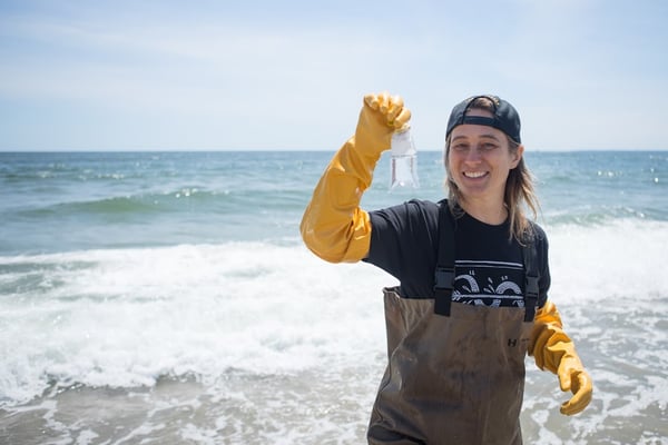 Testing water on the beach Testing water on the beach