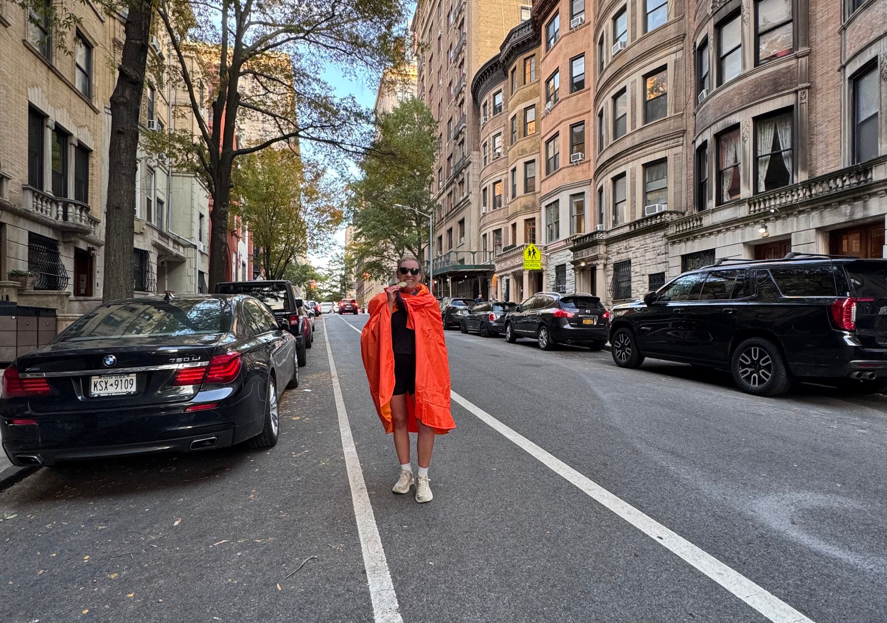 Sam wearing finisher poncho