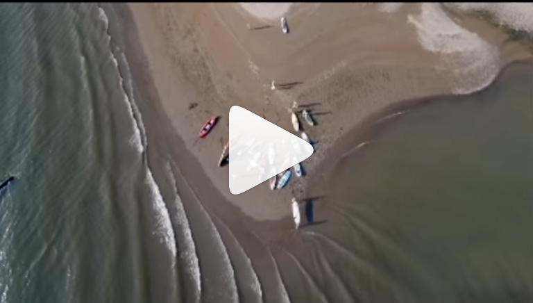 Screenshot of drone video at Ross Island