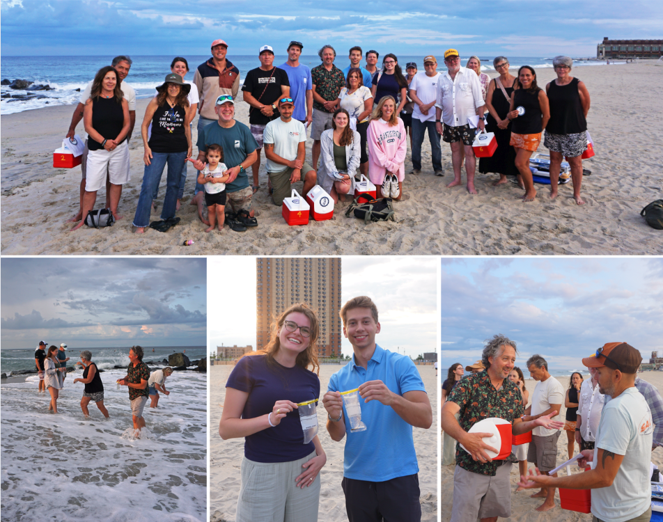 Jersey Shore Chapter volunteers and Monmouth University students and staff gather in Asbury Park for the first Blue Water Task Force training session on July 29th. (Photo credit: Monmouth University)