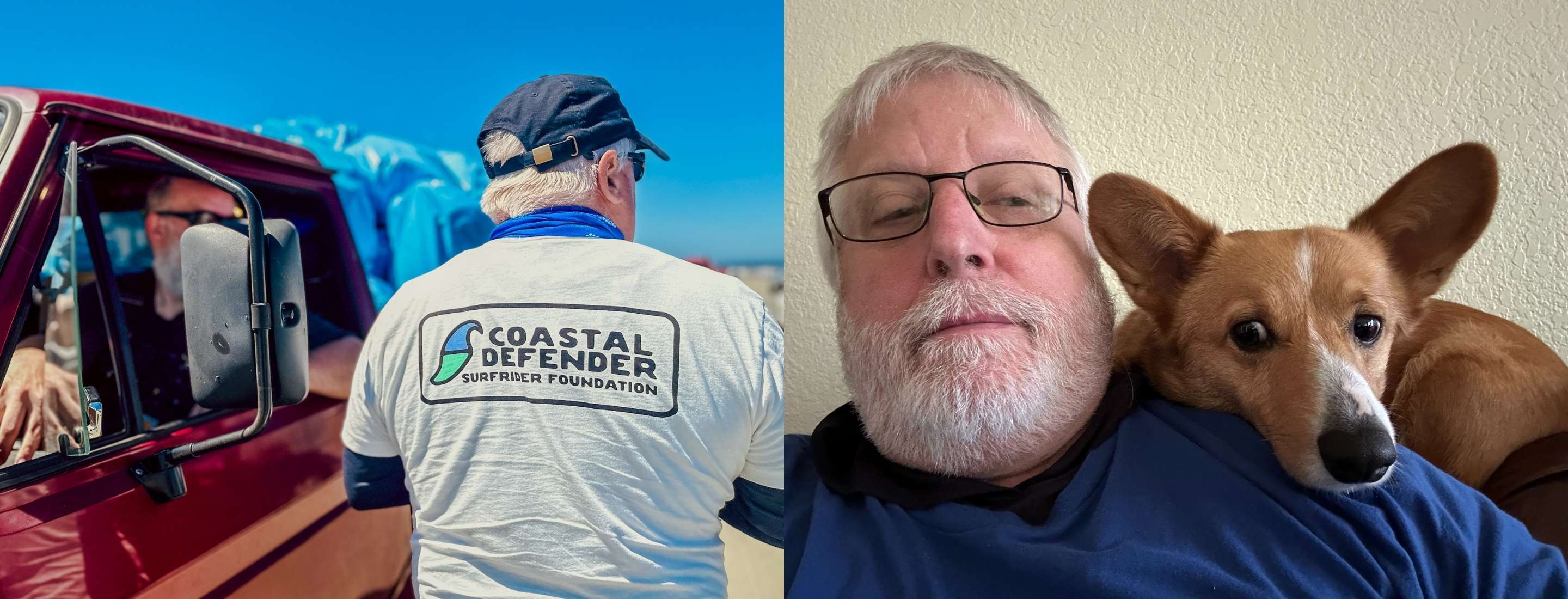 A photo of Bruce with his Corgi, Ernie