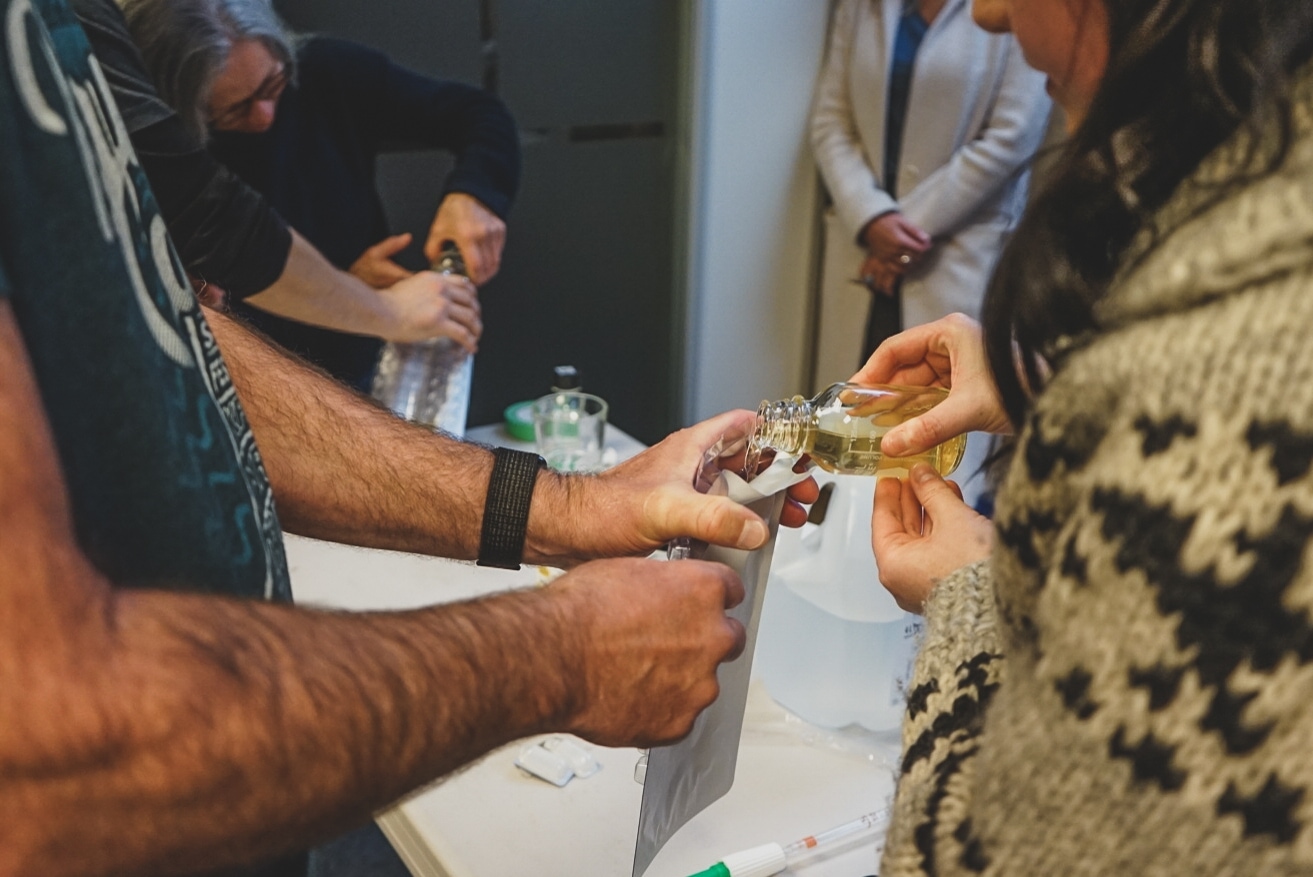 Surfrider coordinators testing water Surfrider coordinators testing water