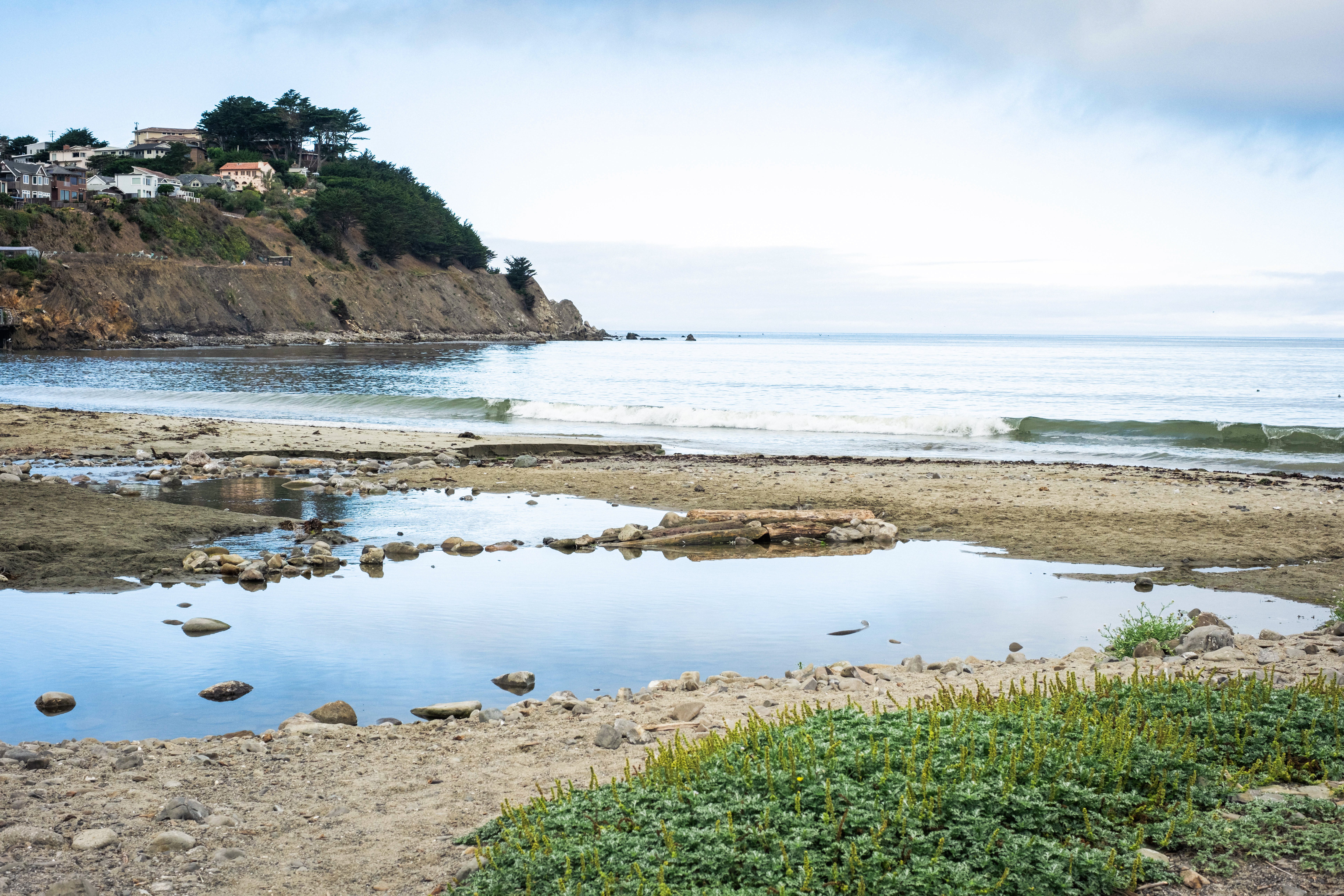 The San Pedro Creeks empties into the Pacific Ocean at Linda Mar Beach in Pacifica, California. Photo credit: Kathryn Wheeler